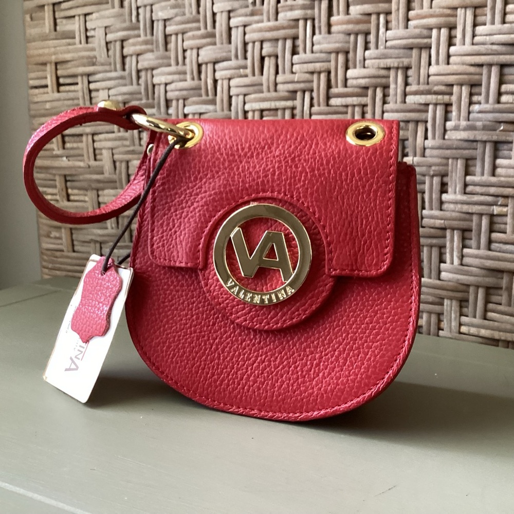 Valentina Red Leather Wristlet NWT